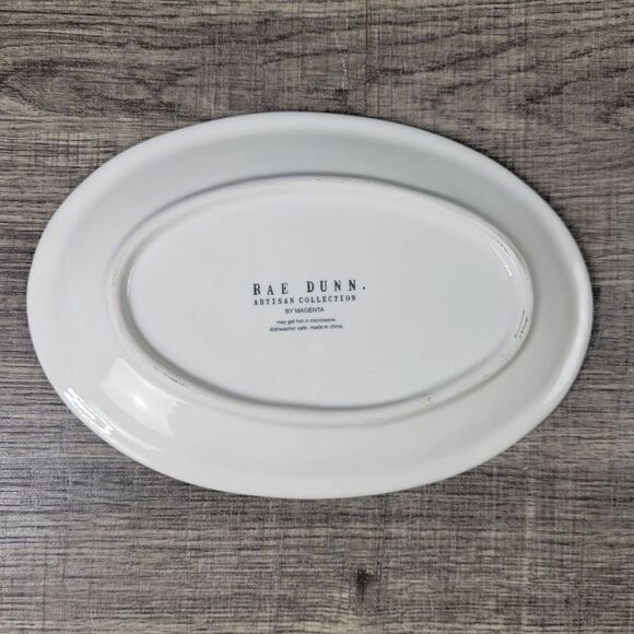 Rae Dunn Artisan Collection Oval‎ Christmas Appetizer Plate Set - Picture 5 of 9